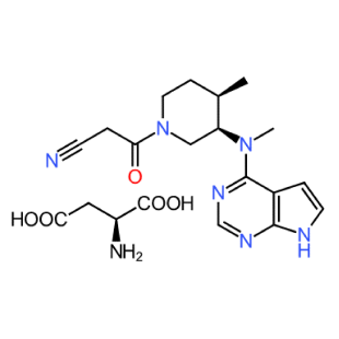 (3R,4R)-4-Methyl-3-(methyl-7H-pyrrolo[2,3-d]pyrimidin-4-ylamino)-β-oxo-1-piperidinepropanenitrile L-aspartate