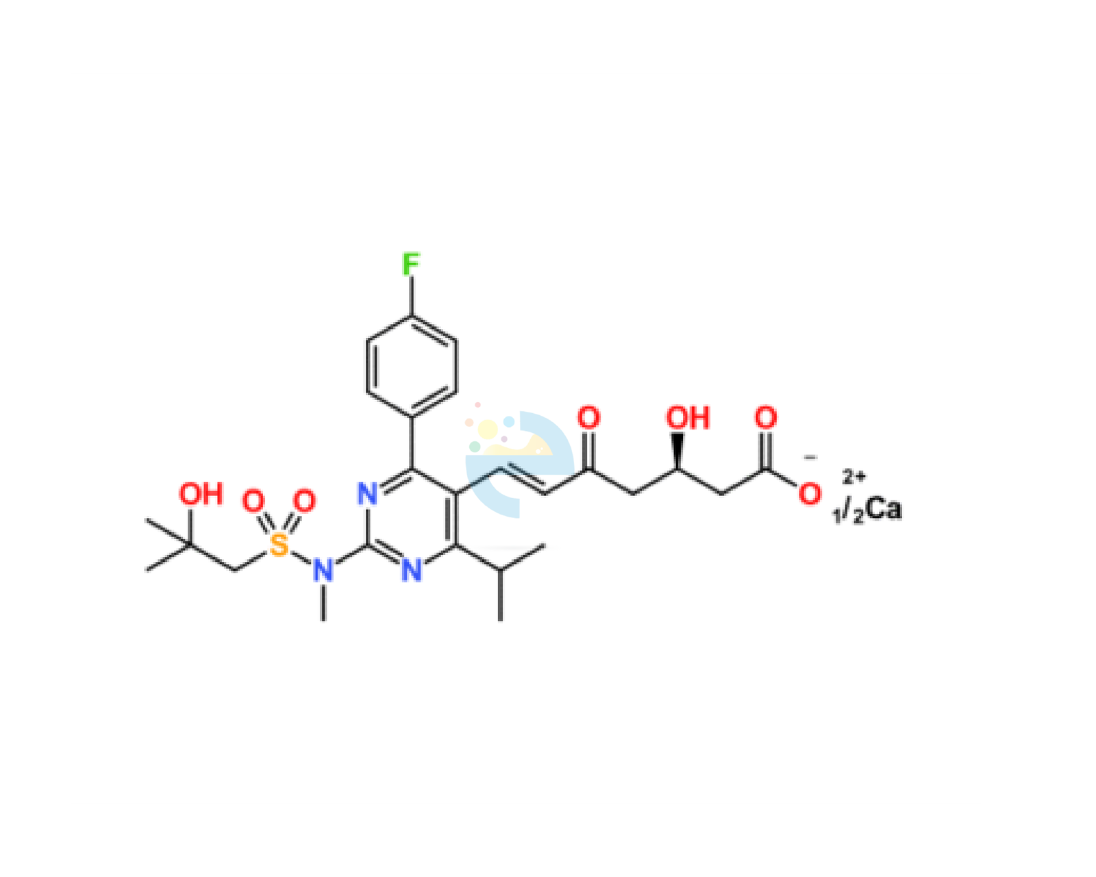 Product-20 (13) (R,E)-7-(4-(4-Fluorophenyl)-2-(2-hydroxy-N,2-dimethylpropylsulfonamido)-6-isopropylpyrimidin-5-yl)-3-hydroxy-5-oxohept-6-enoate (Rosuvastatin Impurity)